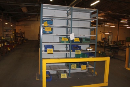2 span steel shelving without content