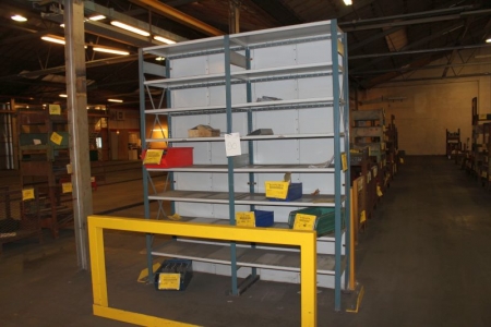 2 span steel shelving without content
