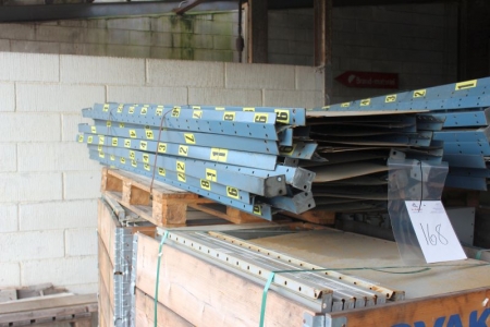 Steel shelving girdes + 3 pallets with shelves, 100 x 50 cm (file photo)