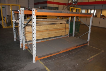 2 section pallet rack with content