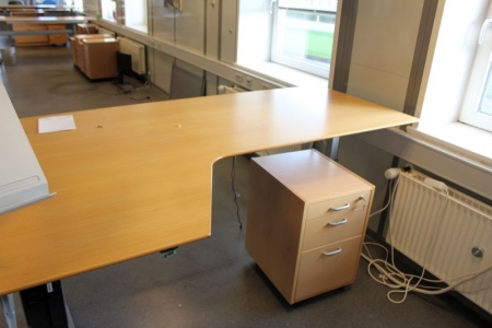 El sit / stand desk + drawer