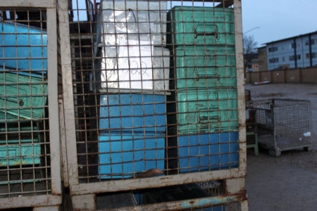 2 pallet cages assortment boxes in steel
