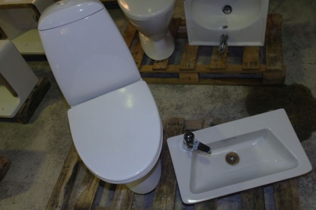 Toilet, marked Ifö + Basin