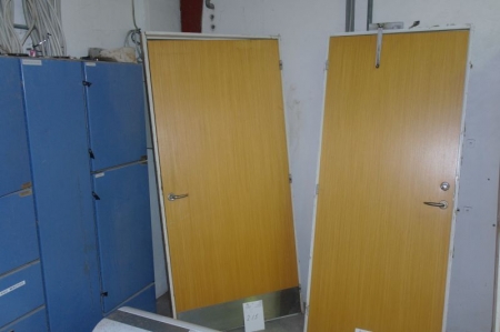 Door with frame, approximately H 208 cm x W 98 cm