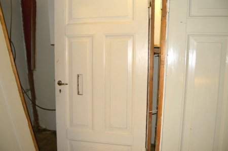 Door with frame and letterbox. Wood. Frame dimensions, b x h, ca. 99 x 211 cm