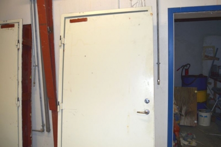 Fire door, steel. Frame dimensions, wxhxd, ca. 98.5 x 209, 25.5 cm