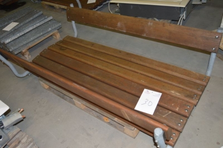 2 x garden benches / park benches without legs. Width á 180 cm. Pallet not included