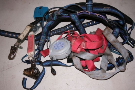 Various anti-fall protection equipment.
