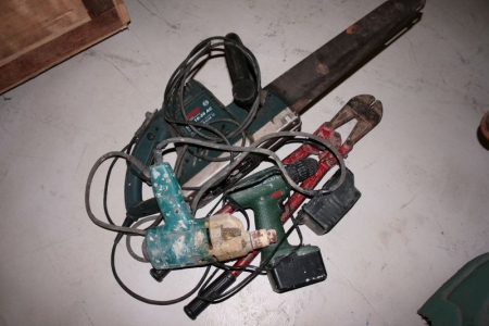 Various electric tools, 3 pcs. + 1 boltscissor.