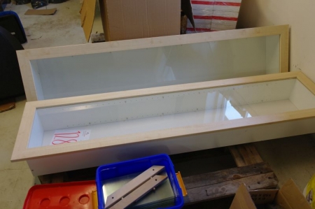 2 glasscases for building-in, approx 42 cm B x 170 cm L x 20 cm D