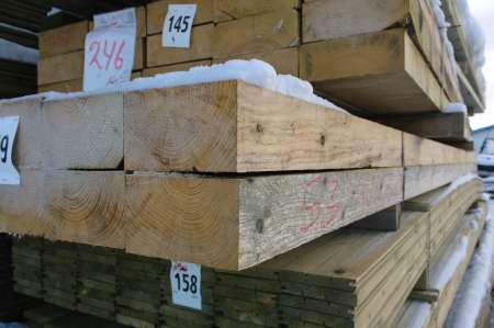 Tømmer, 88 mm x 150 mm, længde 480 cm. 12 stk.