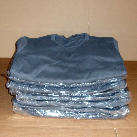 Firmatøj uden tryk ubrugt: 40 stk. rundhalset T-shirt, Stålgrå, rib i halsen, 100% bomuld .40 M