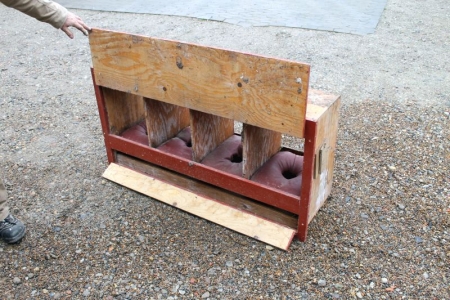 Nest box with red trim