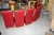 8 x stole, rød læder
