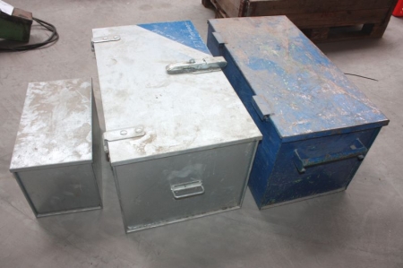 2 steel tool boxes + steel container