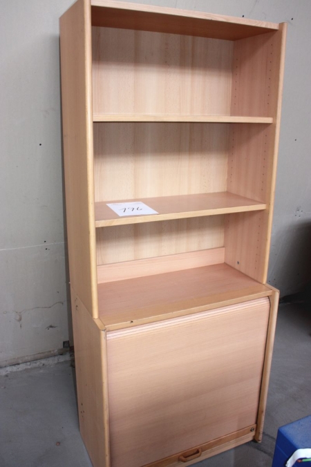 Rack with roll front cabinet