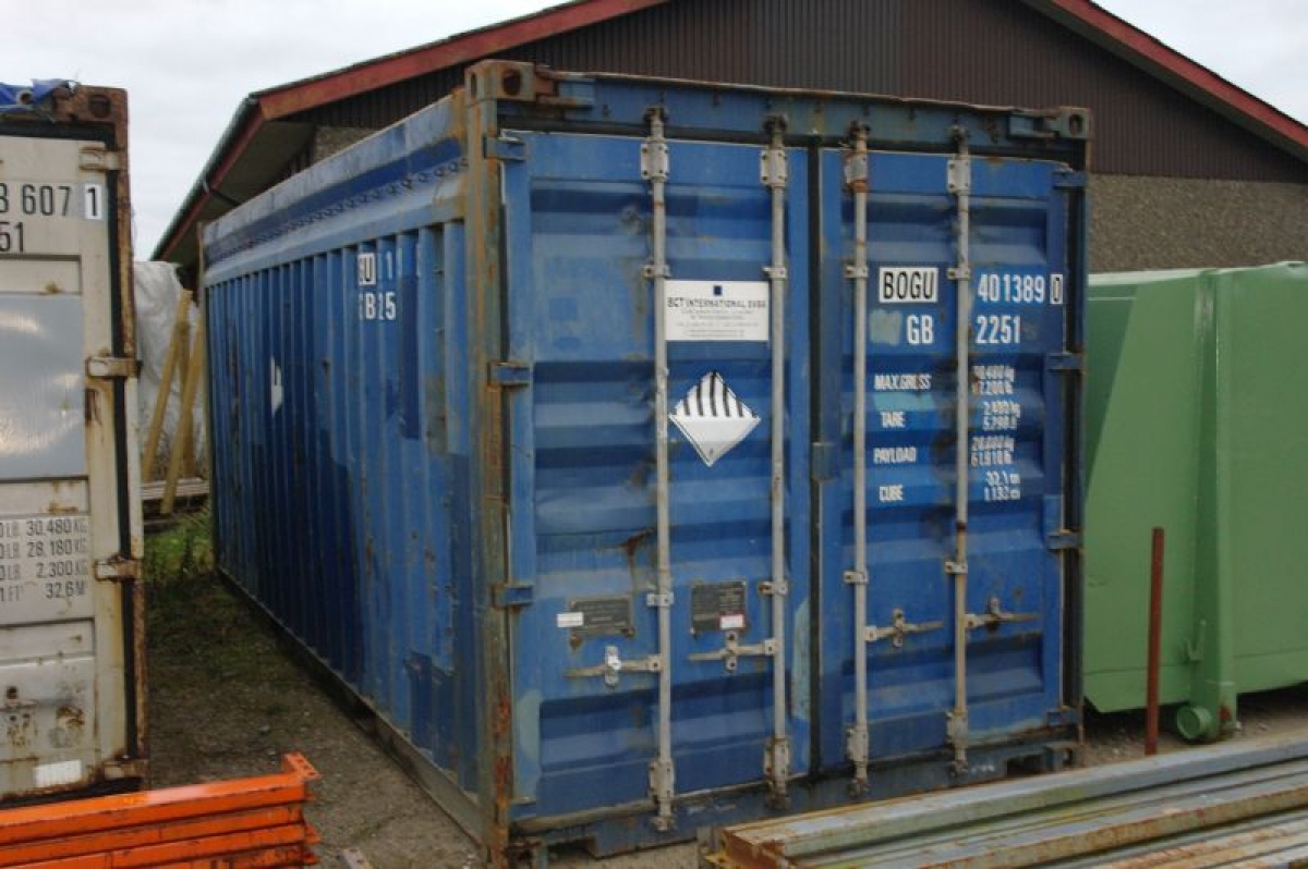 Og hold Solrig bekvemmelighed 20 fods Container med åben top. Inkl ny presenning - KJ Auktion -  Maskinauktioner