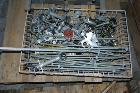 Basket with assorted Pipe supports and the like