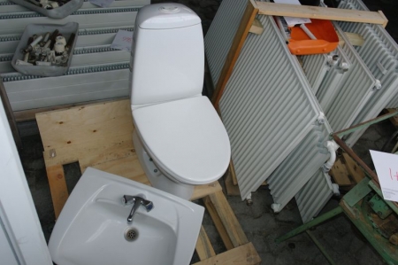 Toilet, marked Ifö + Basin
