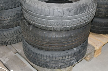 3 pieces. Tyres, 205-55 R16, of which one is on steel rim