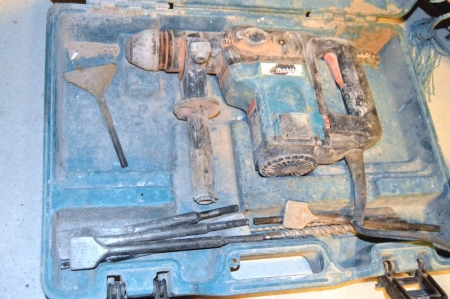 Demolition Hammer / hammer drill, Makita, with various drills and chisels + suitcase