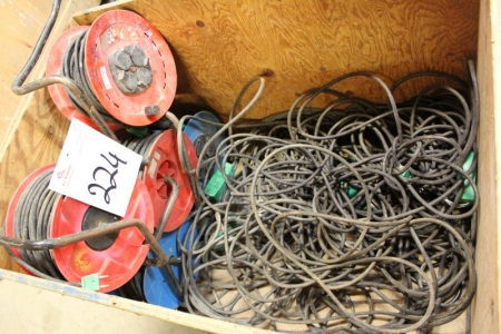 Diverse kabeltromler og ledninger, stand ukendt 