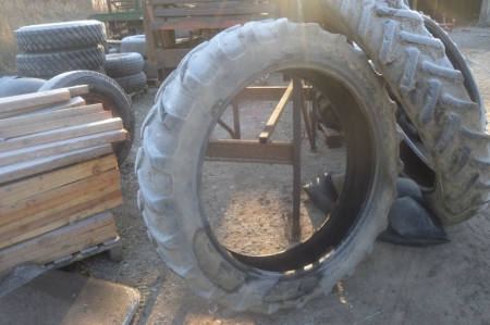 Tractor tires, 275/95/38. Approximately 10% tread