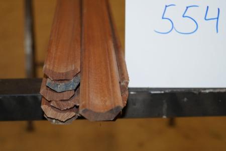 Mahogni almue hulkehl-lister, 30x30 mm, ca. 30 meter, 1. sortering