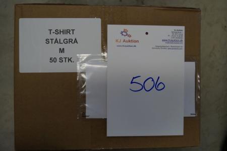 Firmatøj uden tryk ubrugt: 50 stk. rundhalset T-shirt, Stålgrå, 100% bomuld, 50 M 