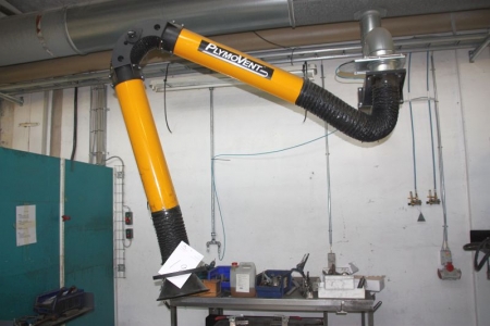 Point extraction arm including damper. Plymovent