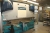CNC folding machine, Ursviken Optiform 100 3.1. SN: 6004, year 2006. Capacity: 1,000 kN. Working width: 3100 mm. Weight: 7000 kg. Motorized back gauge. Light curtain. Control: Cybelec Modeva 10S, 2008. Tool trolley containing upper and lower tools. Manual