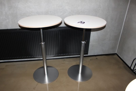 2 pcs. round cafe tables, La Palma, height adjustable, Ø 60 cm