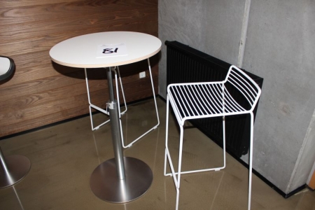Cafebord, La Palma + 2 stk. barstole, HAY, (Cafebord kan justeres manuelt) 