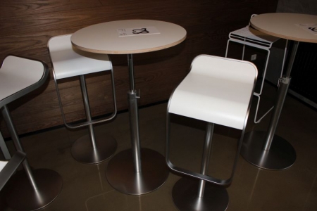 Cafebord, La  Palma + 2 stk. barstole, La  Palma, (Cafebord kan justeres manuelt)