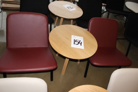 Hay Tisch + 2 Stühle, Sturm aus Hurup Möbelfabrik, Bordeaux Leder