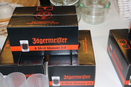 34 pcs. Jägermeister shot glass, 2 cl
