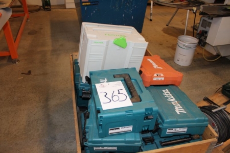 Pallet with boxes for electric tools
