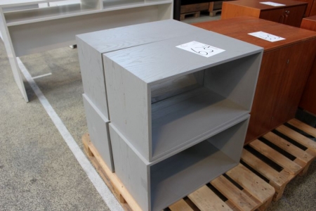 4 shelving boxes, B: 40 cm, L: 73 cm, H: 40 cm (worn)