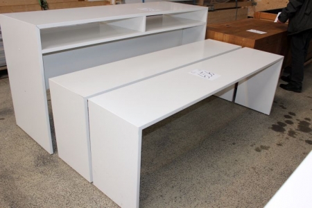 2 pcs. tables, L 200 cm, W: 42 cm, H: 66 cm