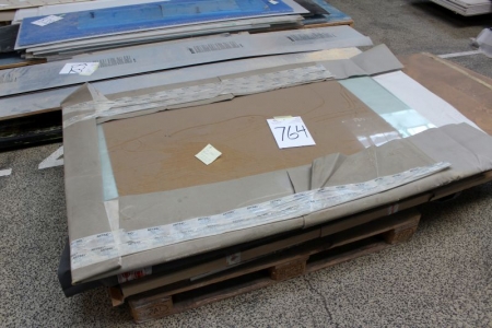 2 stk. glasbordplader, 100x150 cm + div. Bordplader