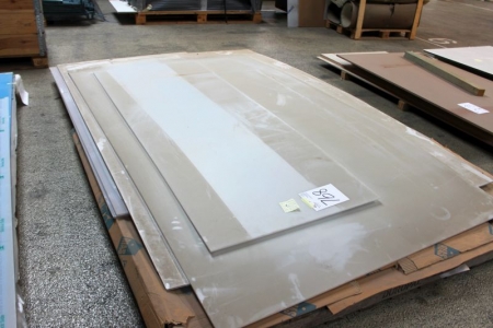 Dør, termoplastplader + nylon/plast ( 1 stk. 172,5x296 cm + 1 stk. 93x242 cm)
