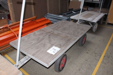 Pushcart on rubber tires, 1000x2000 mm