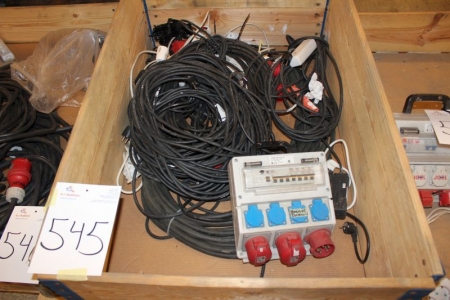Byggestrømstavle og kabel