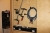 Transportkasse med skabe, 2,2 cm finerplade, H: 247 cm, D: 160 cm, B: 80 cm + nøgle + kodelås (kodelås medfølger) indhold af div. Skruer, loddestokke, værktøj, støvsuger, tape, klinger, kaffemaskine
