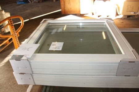 Wooden window, white, unused. Frame dimensions, width x height x frame width: ca. 87.7 x 87.7 x 12 cm
