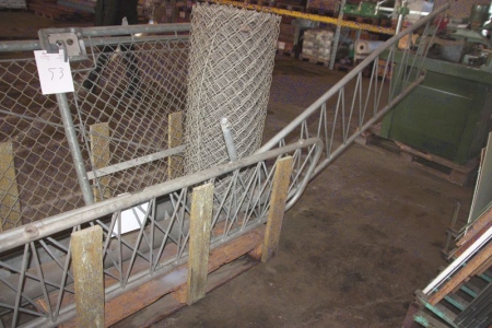 Galvanized stair railing with landing. A part around length: 190 cm. Share with bending length about 400 cm