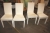 4 x Stühle in weißen Stoff gepolstert