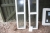2 x wooden windows, white, 2-piece. Width x height x frame width, ca. 35 x 212 x 11.5 cm