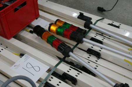 Alarm system for conveyor belt, approximately 25 pcs. racks with L: ca. 197 cm