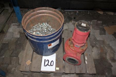 Bucket of bolts and nuts + Grundfos pump